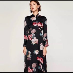 Zara Chinese Style Silk Floral Dress